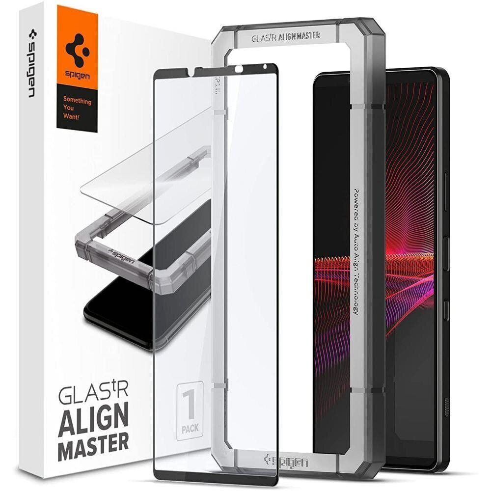 Spigen AlignMaster Sony Xperia 1 III Black hind ja info | Ekraani kaitseklaasid ja kaitsekiled | hansapost.ee