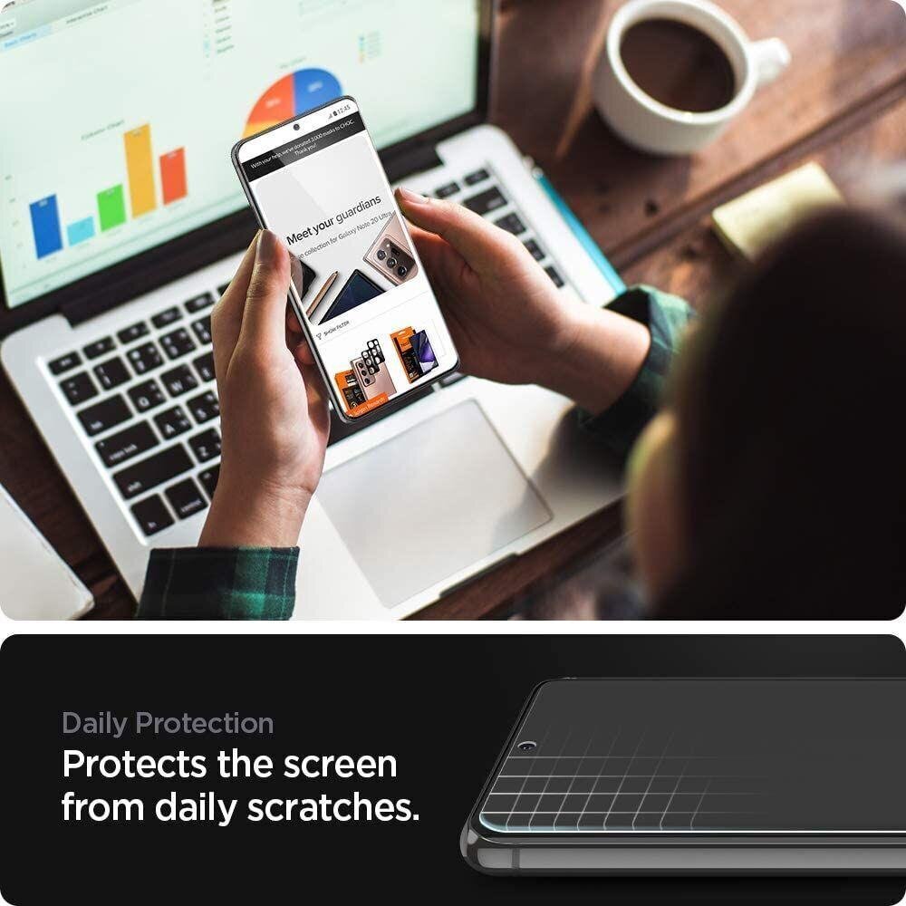 Spigen Samsung Galaxy S21 Ultra цена и информация | Ekraani kaitseklaasid ja kaitsekiled | hansapost.ee