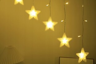 Гирлянда-занавес Звезды 136 LED, теплый белый цена и информация | Новогодняя гирлянда Holiday, 10 светодиодов, 30 см | hansapost.ee