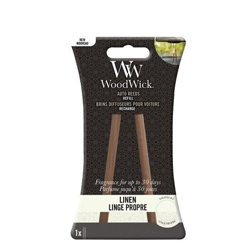 WoodWick Auto Reeds Refill Linen (linen) - Replacement car incense sticks цена и информация | Auto õhuvärskendajad | hansapost.ee