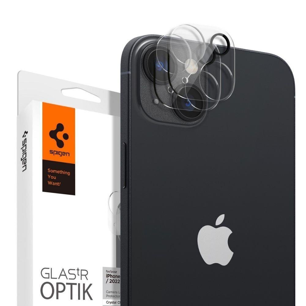 Spigen Optik kaamerakaitse iPhone 14/14 Plus цена и информация | Ekraani kaitseklaasid ja kaitsekiled | hansapost.ee