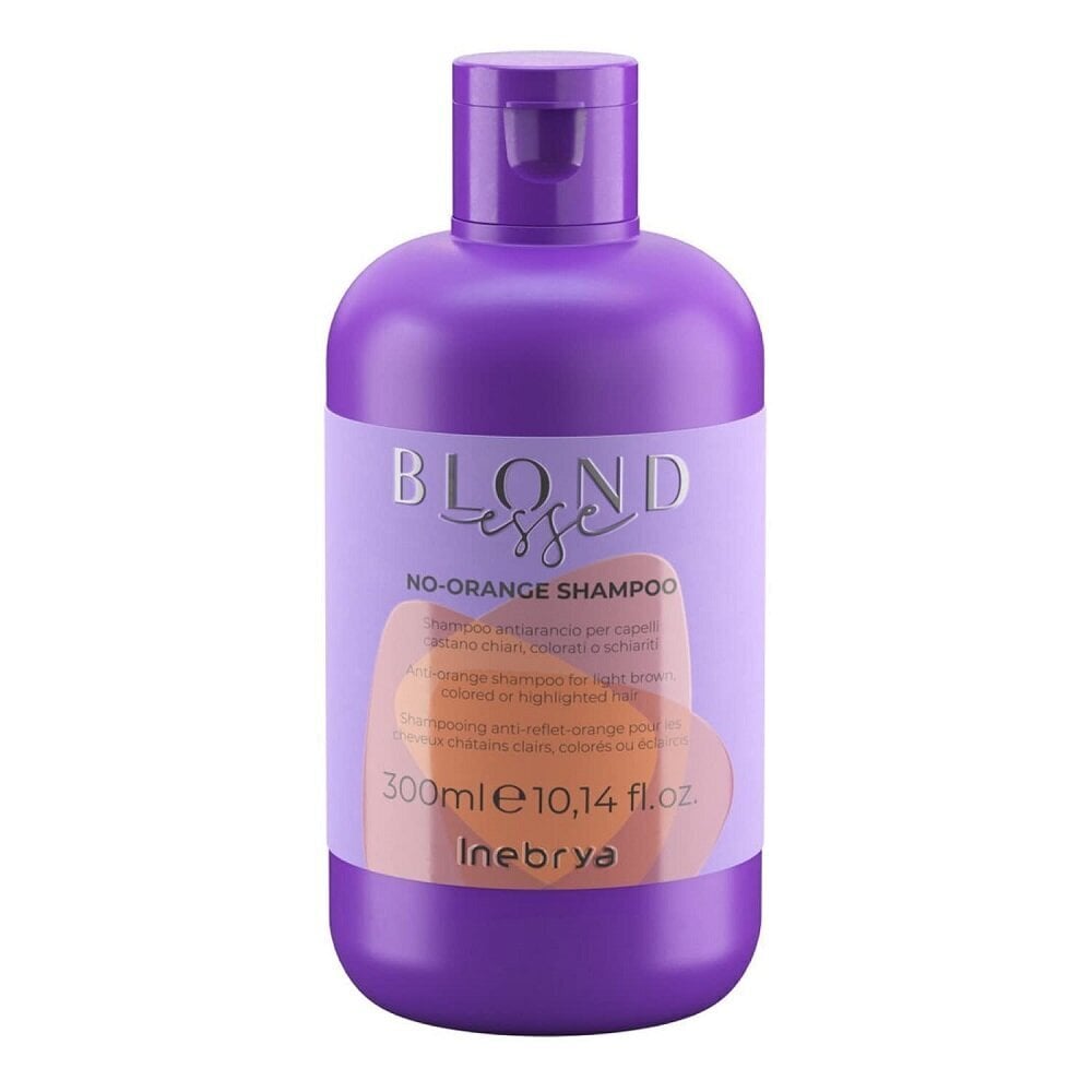 Šampoon helepruunidele, värvitud ja blondidele juustele Inebrya Blondesse No-Orange Shampoo, 300ml hind ja info | Šampoonid | hansapost.ee