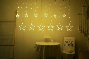 Гирлянда-занавес Звезды 138 LED, холодный белый цена и информация | Новогодняя гирлянда Holiday, 10 светодиодов, 30 см | hansapost.ee
