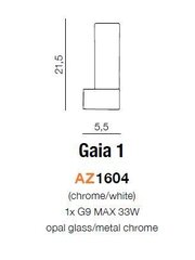 Azzardo настенный светильник AZ1604 Gaia 1 цена и информация | Настенные светильники | hansapost.ee