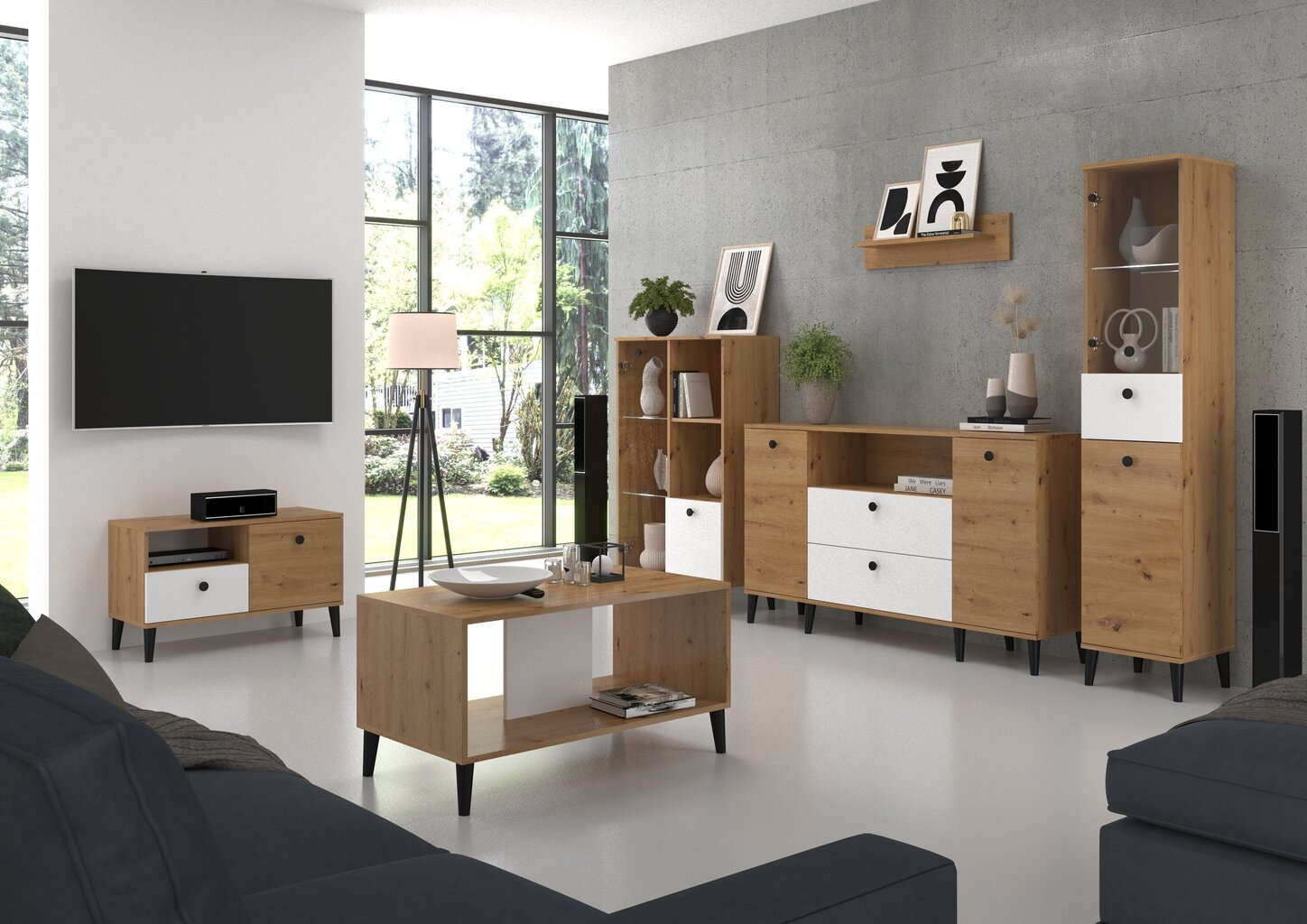 Diivanilaud ADRK Furniture CLE09, pruun/valge hind ja info | Diivanilauad | hansapost.ee