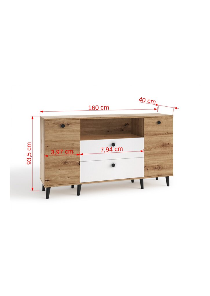 Kummut ADRK Furniture CLE03, pruun/valge цена и информация | Kummutid | hansapost.ee