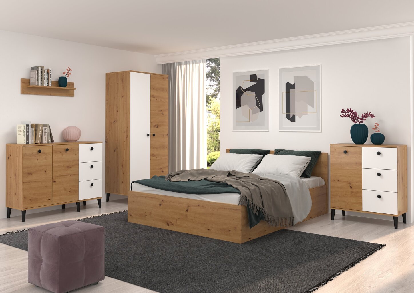 Kummut ADRK Furniture CLE01, pruun/valge цена и информация | Kummutid | hansapost.ee
