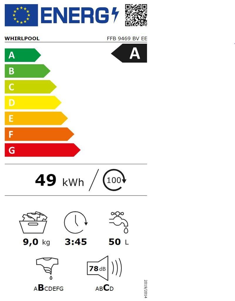 Whirlpool FFB9469BVEE hind ja info | Pesumasinad | hansapost.ee