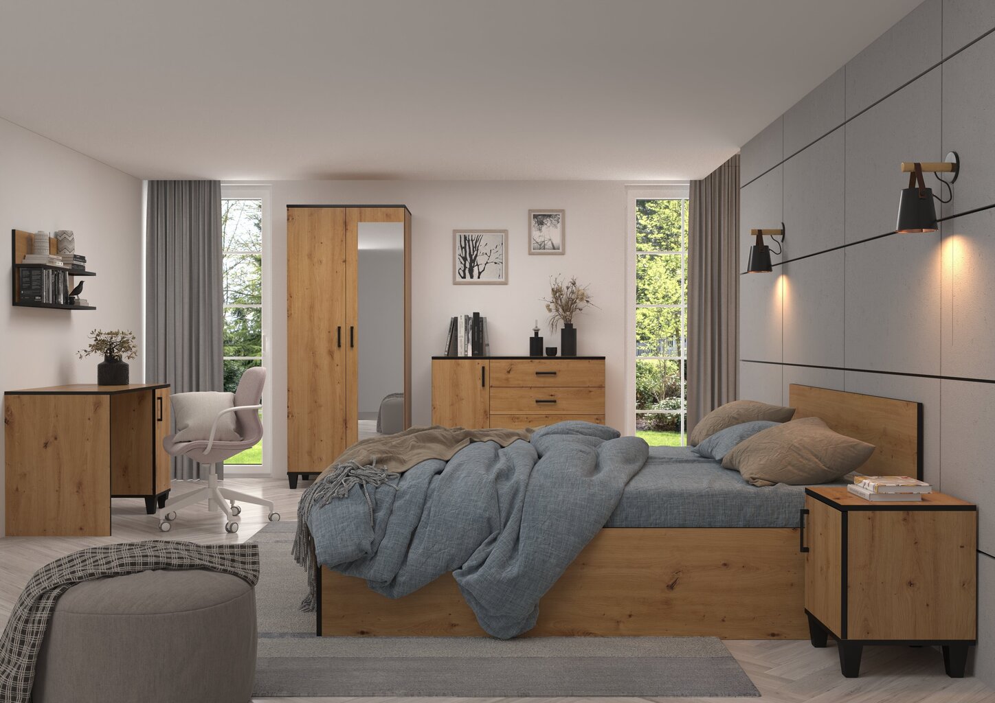 Öökapp ADRK Furniture POL14, pruun hind ja info | Öökapid | hansapost.ee