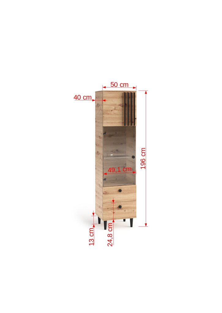 Vitriin ADRK Furniture LIV05, pruun цена и информация | Vitriinid | hansapost.ee