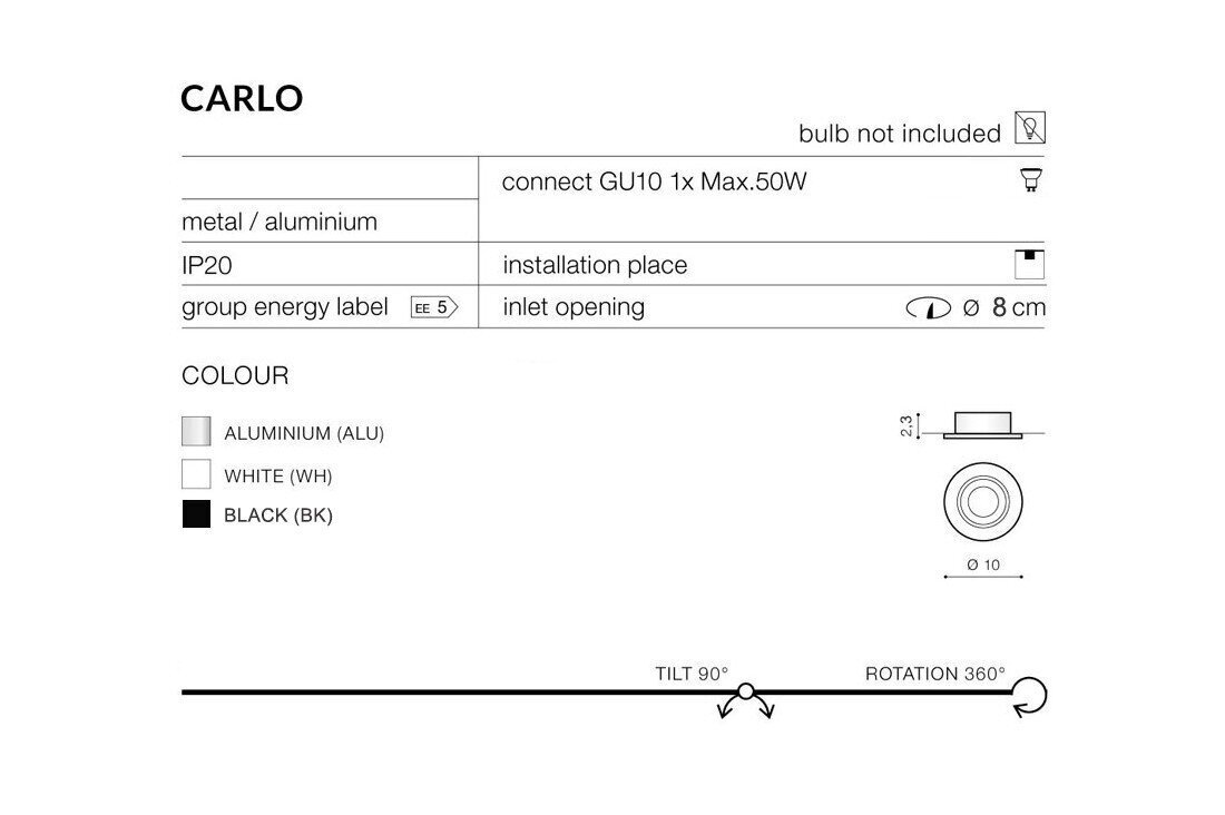 Laevalgusti AZzardo Carlo AZ4141 hind ja info | Süvistatavad LED valgustid | hansapost.ee