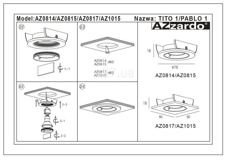 Süvistatav lamp AZzardo Pablo AZ4140 hind ja info | Süvistatavad LED valgustid | hansapost.ee