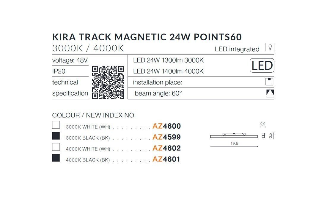 Süvistatav valgusti 1F siini AZzardo Kira AZ4595 hind ja info | Siinivalgustid ja siinid | hansapost.ee
