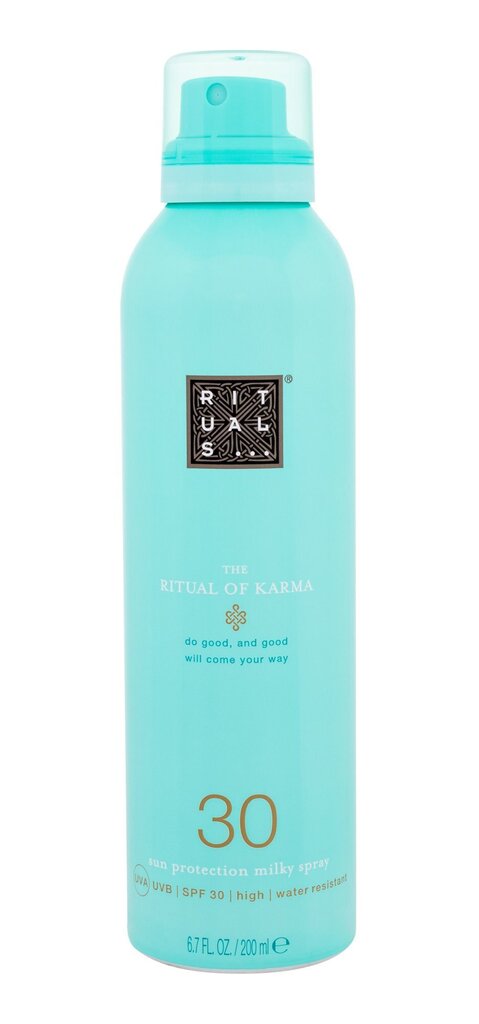 Päikesekaitsesprei Rituals The Ritual of Karma SPF 30, 200 ml - W цена и информация | Päikesekaitse ja päevitusjärgsed kreemid | hansapost.ee