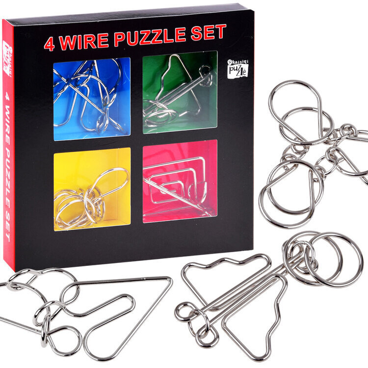 Metallist pusle-mäng "4 Wire Puzzle Set" цена и информация | Lauamängud ja mõistatused perele | hansapost.ee