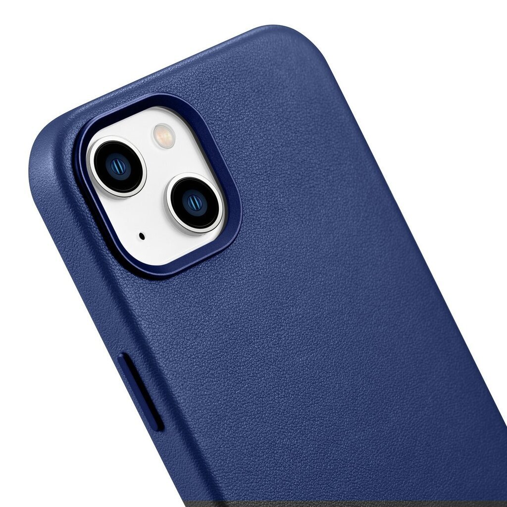 iCarer Leather iPhone 14 Plus blue (MagSafe compatible) цена и информация | Telefonide kaitsekaaned ja -ümbrised | hansapost.ee