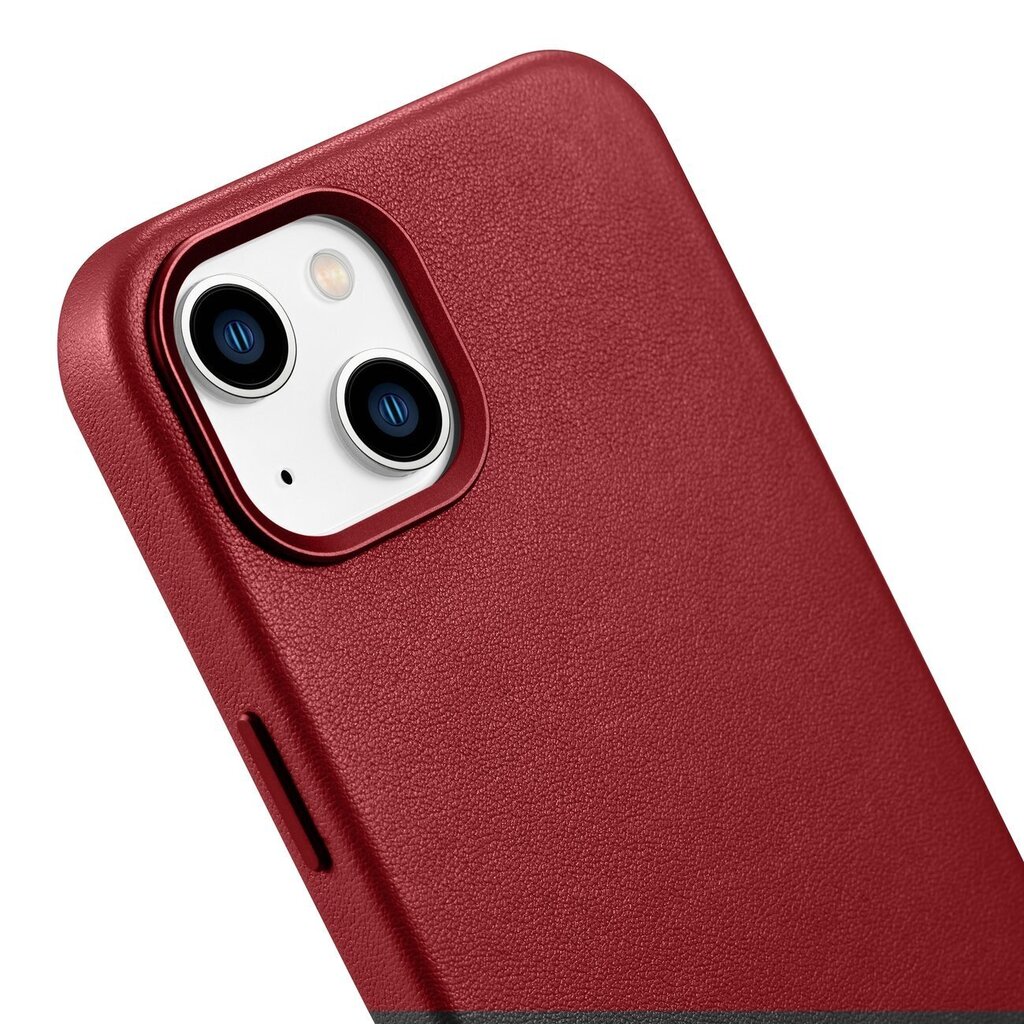 iCarer Leather iPhone 14 Plus red (MagSafe compatible) hind ja info | Telefonide kaitsekaaned ja -ümbrised | hansapost.ee