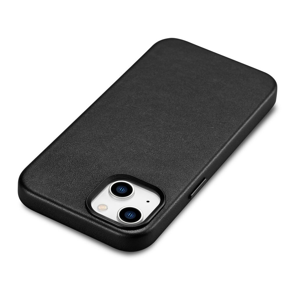 iCarer Leather iPhone 14 Plus black (MagSafe compatible) цена и информация | Telefonide kaitsekaaned ja -ümbrised | hansapost.ee