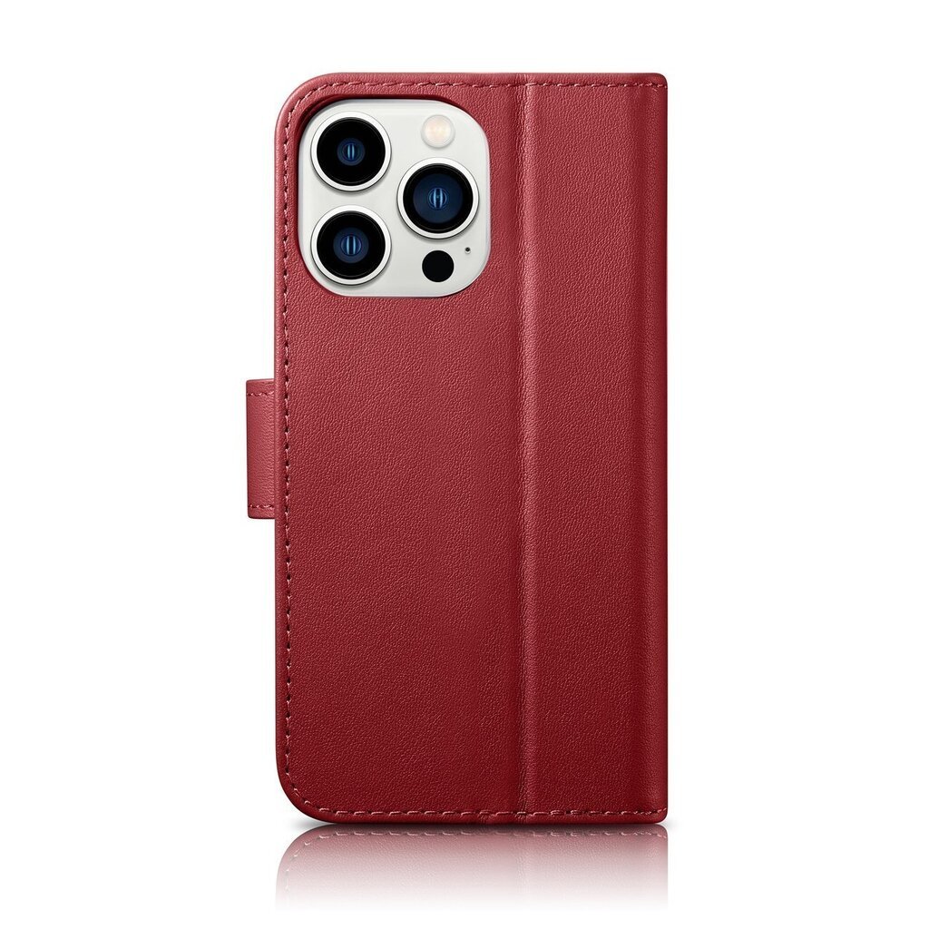 iCarer 2in1 iPhone 14 Pro Max Leather Flip Anti-RFID red (WMI14220728-RD) цена и информация | Telefonide kaitsekaaned ja -ümbrised | hansapost.ee