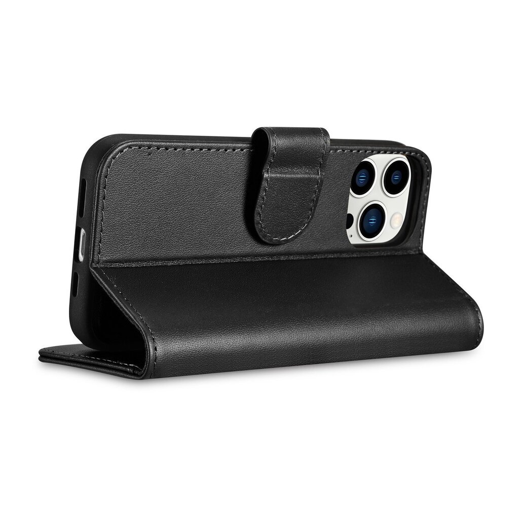 iCarer 2in1 iPhone 14 Pro Leather Flip Anti-RFID black (WMI14220726-BK) hind ja info | Telefonide kaitsekaaned ja -ümbrised | hansapost.ee