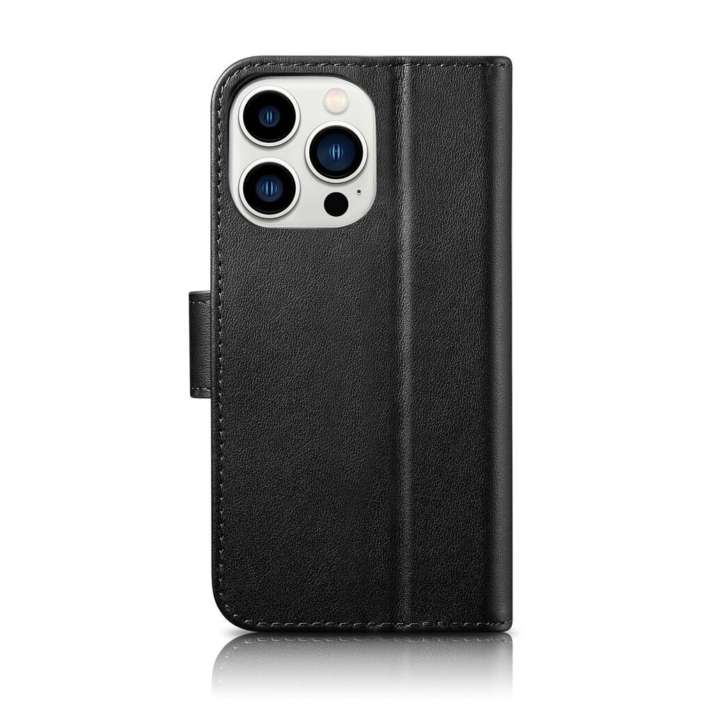 iCarer 2in1 iPhone 14 Pro Leather Flip Anti-RFID black (WMI14220726-BK) hind ja info | Telefonide kaitsekaaned ja -ümbrised | hansapost.ee