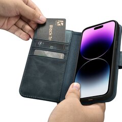 iCarer 2в1 для iPhone14 Pro Max Кожаный чехол-книжка с защитой от RFID, синий (WMI14220724-BU) цена и информация | Чехлы для телефонов | hansapost.ee