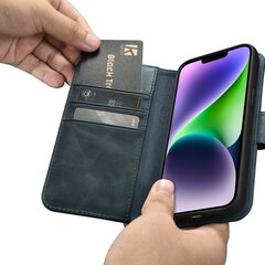 Кожаный чехол iCarer 2in1 для iPhone 14 Plus Flip Anti-RFID, синий (WMI14220723-BU) цена и информация | Чехлы для телефонов | hansapost.ee