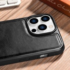 iCarer Leather iPhone 14 Pro Max (MagSafe Compatible) black (WMI14220720-BK) hind ja info | Telefonide kaitsekaaned ja -ümbrised | hansapost.ee