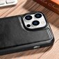iCarer Leather iPhone 14 Pro Max (MagSafe Compatible) black (WMI14220720-BK) цена и информация | Telefonide kaitsekaaned ja -ümbrised | hansapost.ee