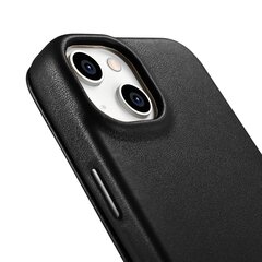 iCarer Leather iPhone 14 Plus Flip Magnetic MagSafe Black (WMI14220715-BK) цена и информация | Чехлы для телефонов | hansapost.ee