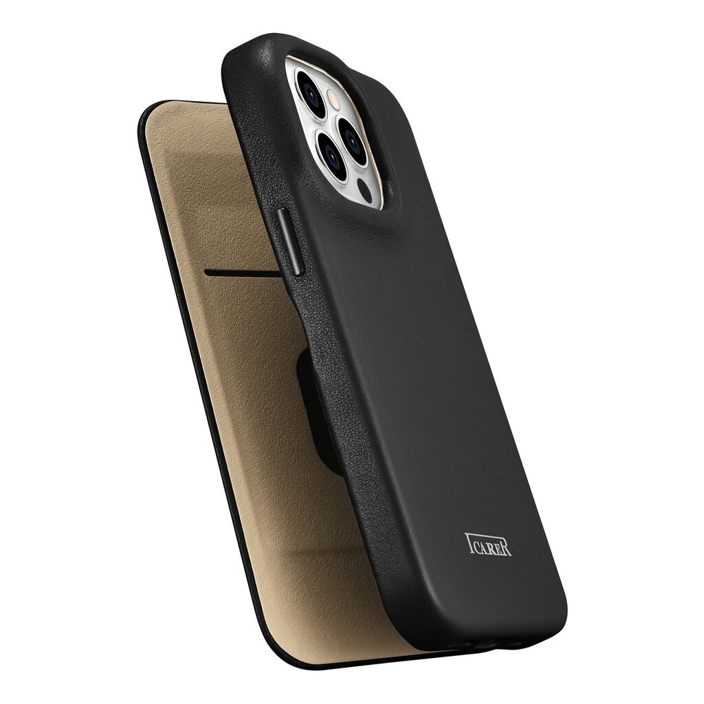 iCarer Leather iPhone 14 Pro Flip Magnetic MagSafe Black (WMI14220714-BK) hind ja info | Telefonide kaitsekaaned ja -ümbrised | hansapost.ee