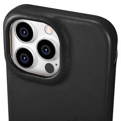 Кожаный чехол iCarer для iPhone 14 Pro Flip с магнитным MagSafe, черный (WMI14220714-BK) цена и информация | Чехлы для телефонов | hansapost.ee