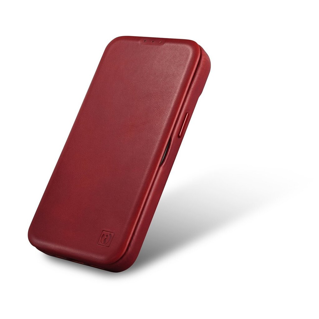 iCarer Leather iPhone 14 Pro Max Flip Magnetic MagSafe Red (AKI14220708-RD) hind ja info | Telefonide kaitsekaaned ja -ümbrised | hansapost.ee