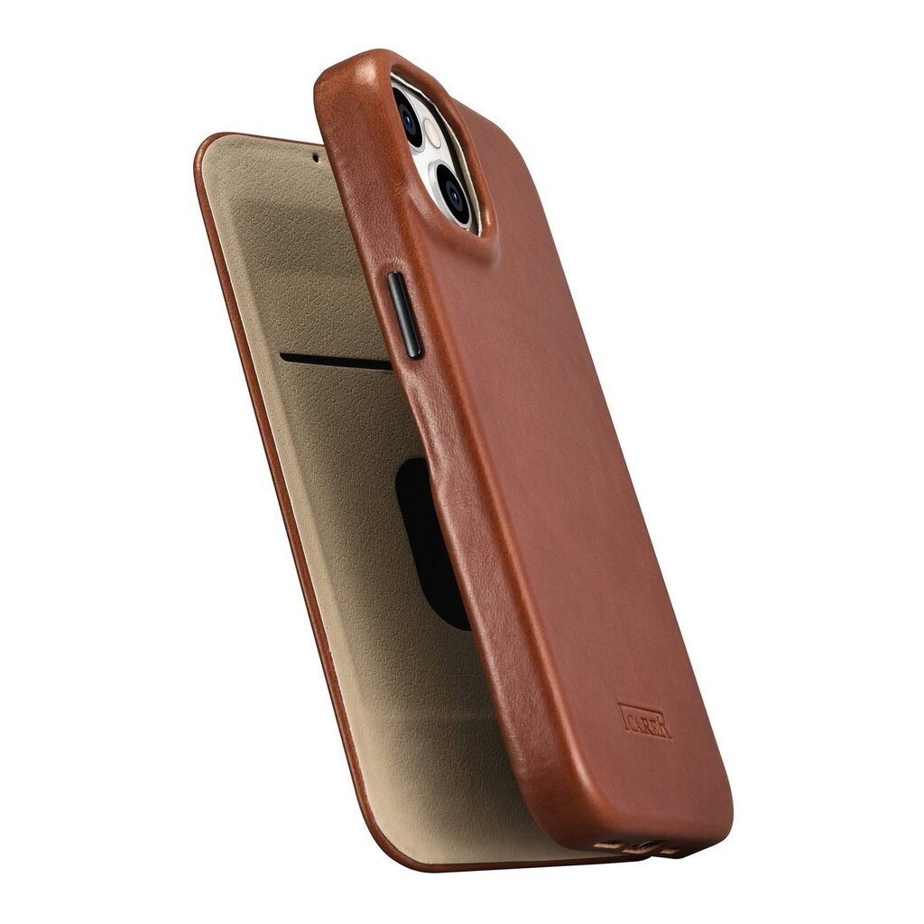 iCarer Leather iPhone 14 Plus magnetic flip MagSafe brown (AKI14220707-BN) hind ja info | Telefonide kaitsekaaned ja -ümbrised | hansapost.ee