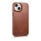 iCarer Leather iPhone 14 Plus magnetic flip MagSafe brown (AKI14220707-BN) hind ja info | Telefonide kaitsekaaned ja -ümbrised | hansapost.ee