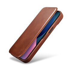 Кожаный чехол iCarer для iPhone 14 Plus Flip с магнитный MagSafe, коричневый (AKI14220707-BN) цена и информация | Чехлы для телефонов | hansapost.ee