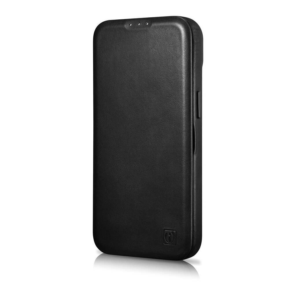 iCarer Leather iPhone 14 Pro Flip Magnetic MagSafe Black (AKI14220706-BK) hind ja info | Telefonide kaitsekaaned ja -ümbrised | hansapost.ee