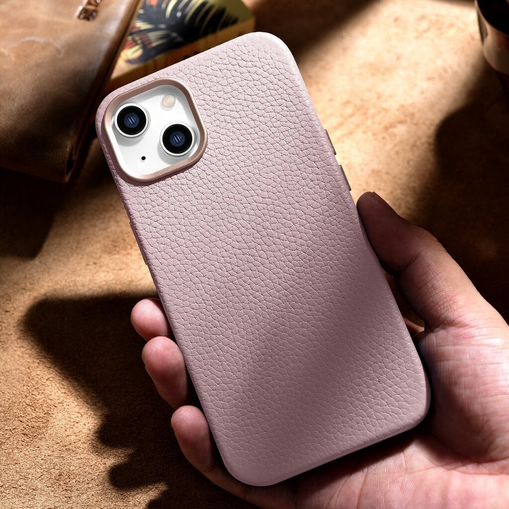iCarer Litchi Leather iPhone 14 Plus Magnetic MagSafe pink (WMI14220711-PK) hind ja info | Telefonide kaitsekaaned ja -ümbrised | hansapost.ee