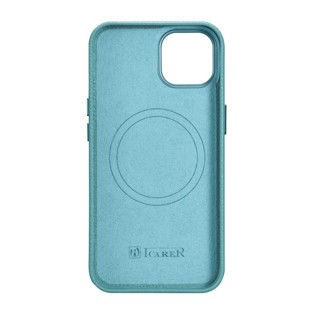 iCarer Litchi Leather iPhone 14 Plus Magnetic MagSafe Green (WMI14220711-GN) hind ja info | Telefonide kaitsekaaned ja -ümbrised | hansapost.ee