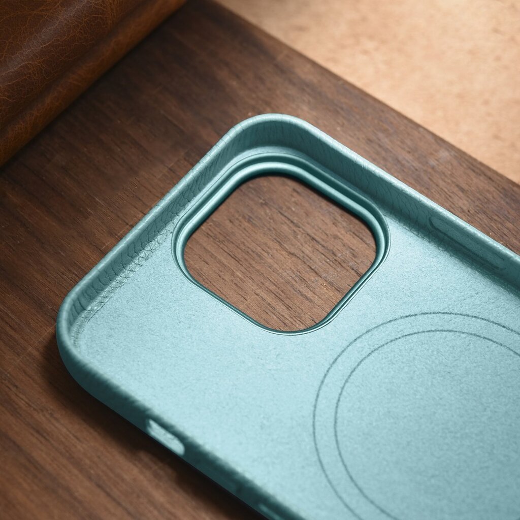 iCarer Litchi Leather iPhone 14 Pro Magnetic MagSafe Green (WMI14220710-GN) hind ja info | Telefonide kaitsekaaned ja -ümbrised | hansapost.ee
