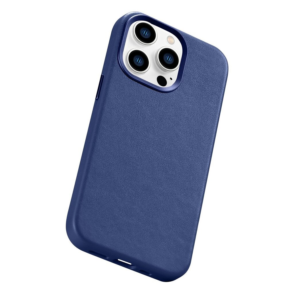 iCarer Leather iPhone 14 Pro Blue (WMI14220706-BU) (MagSafe Compatible) цена и информация | Telefonide kaitsekaaned ja -ümbrised | hansapost.ee