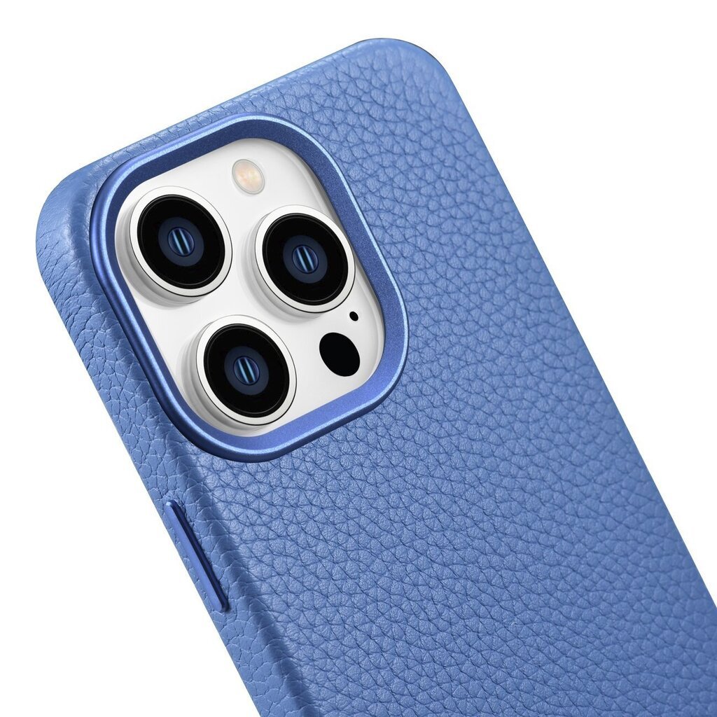 iCarer Litchi Leather iPhone 14 Pro Max Magnetic with MagSafe Light Blue (WMI14220712-LB) цена и информация | Telefonide kaitsekaaned ja -ümbrised | hansapost.ee