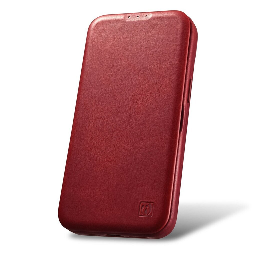 iCarer Leather iPhone 14 Pro Flip Magnetic MagSafe Red (AKI14220706-RD) цена и информация | Telefonide kaitsekaaned ja -ümbrised | hansapost.ee