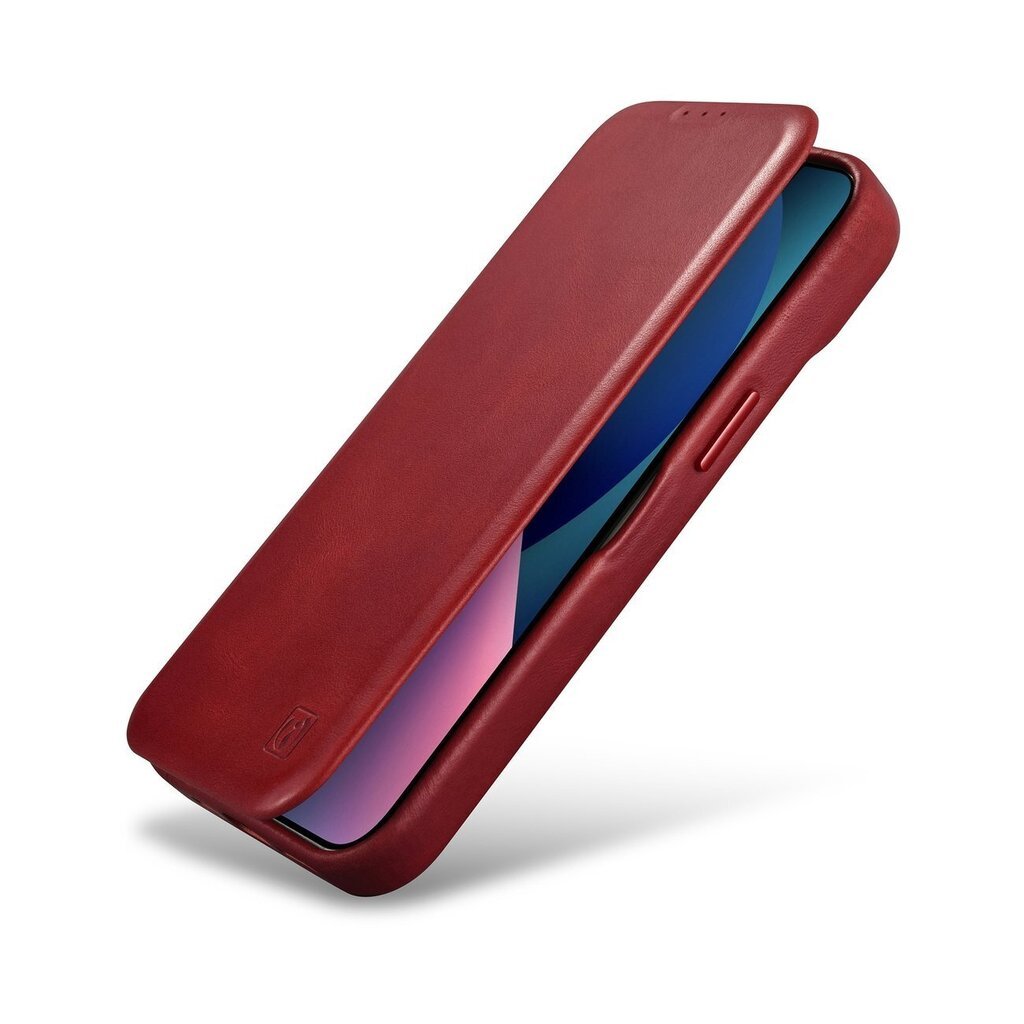 iCarer Leather iPhone 14 Pro Flip Magnetic MagSafe Red (AKI14220706-RD) hind ja info | Telefonide kaitsekaaned ja -ümbrised | hansapost.ee