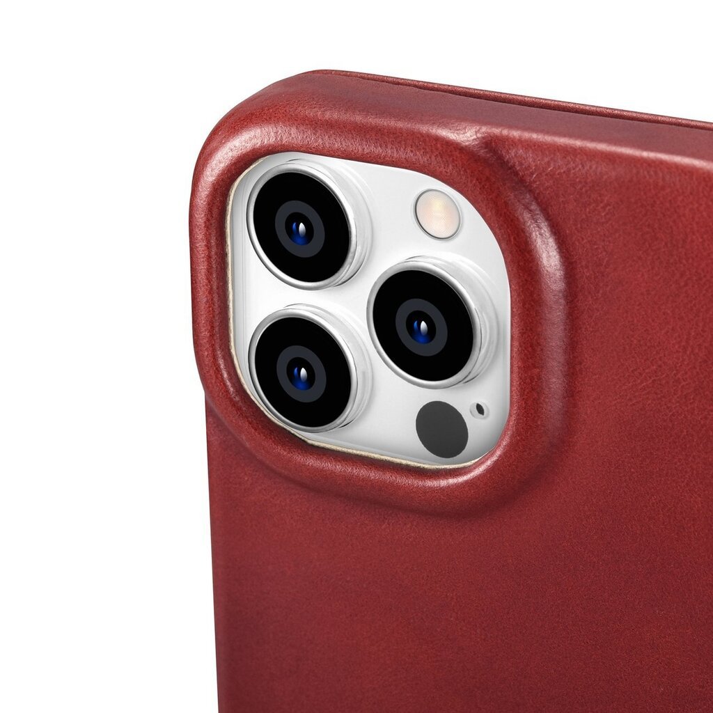 iCarer Leather iPhone 14 Pro Flip Magnetic MagSafe Red (AKI14220706-RD) цена и информация | Telefonide kaitsekaaned ja -ümbrised | hansapost.ee