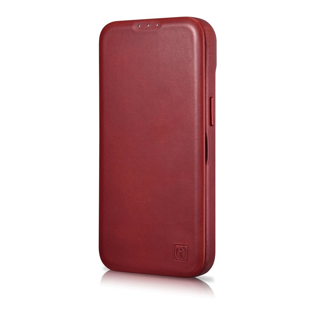 iCarer Leather iPhone 14 Pro Flip Magnetic MagSafe Red (AKI14220706-RD) hind ja info | Telefonide kaitsekaaned ja -ümbrised | hansapost.ee