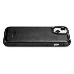 Кожаный чехол iCarer для iPhone 14 Plus (совместим с MagSafe), черный (WMI14220719-BK) цена и информация | Чехлы для телефонов | hansapost.ee