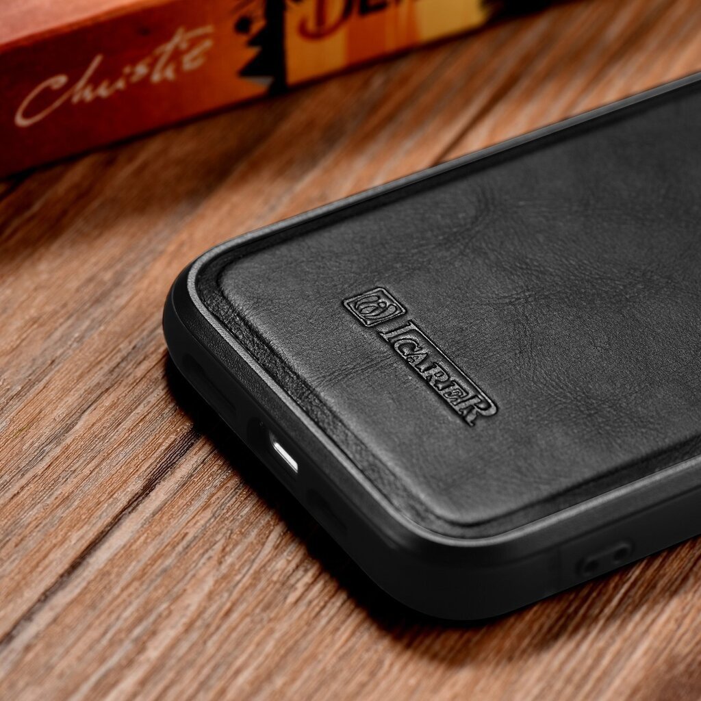 iCarer Leather iPhone 14 Plus (MagSafe Compatible) black (WMI14220719-BK) цена и информация | Telefonide kaitsekaaned ja -ümbrised | hansapost.ee