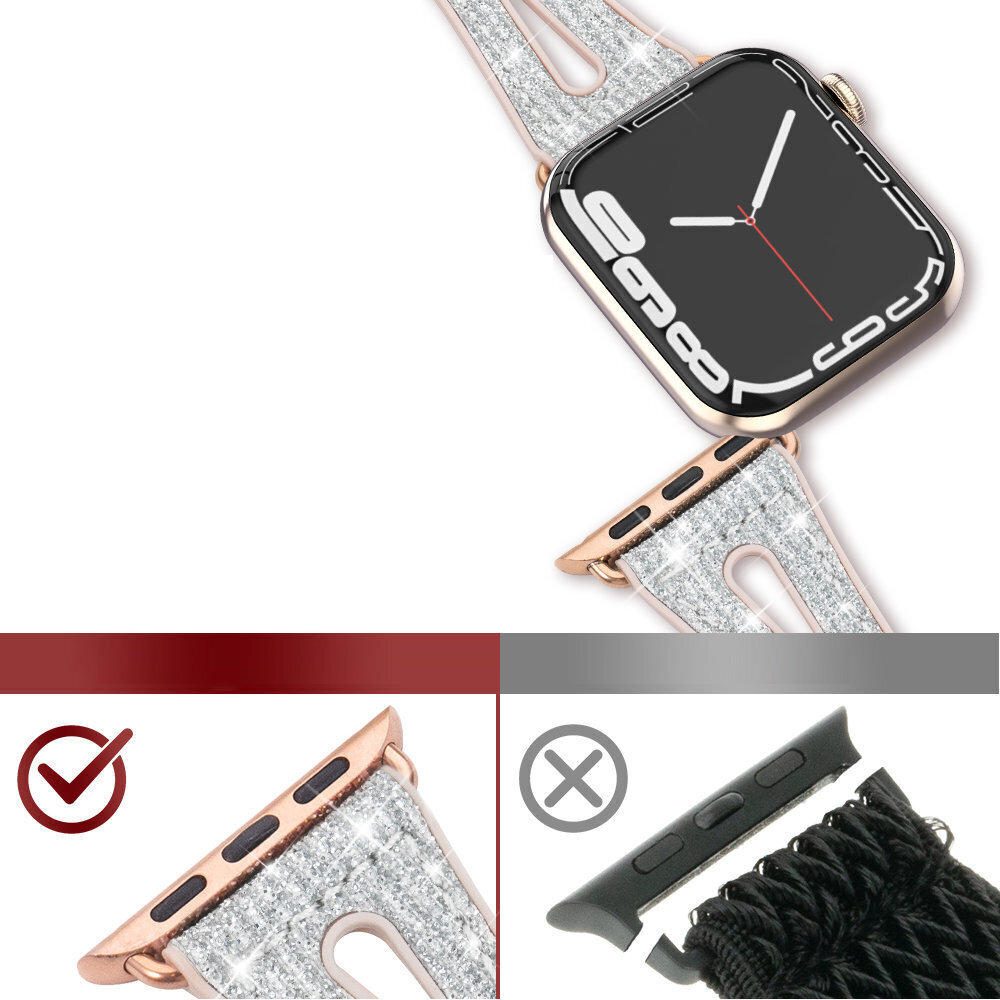 Kingxbar New Chameleon seadmele Apple Watch Strap 8/7/6/5/4/3/2 / SE (45/44 / 42mm), hõbedane hind ja info | Nutikellade aksessuaarid ja tarvikud | hansapost.ee