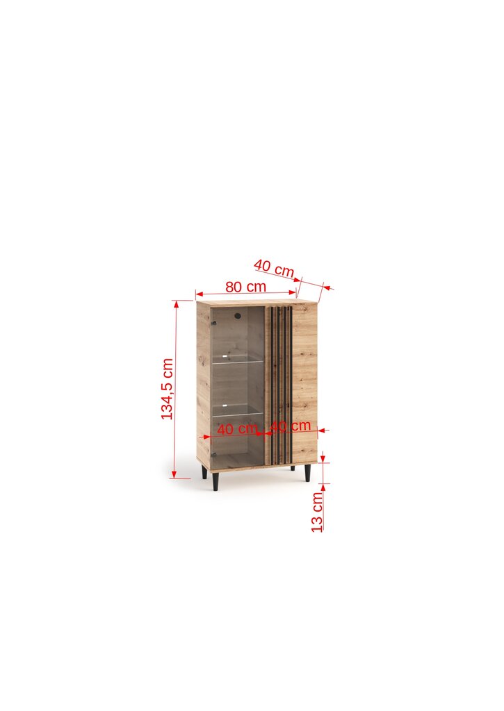 Vitriin ADRK Furniture LIV02, pruun цена и информация | Vitriinid | hansapost.ee